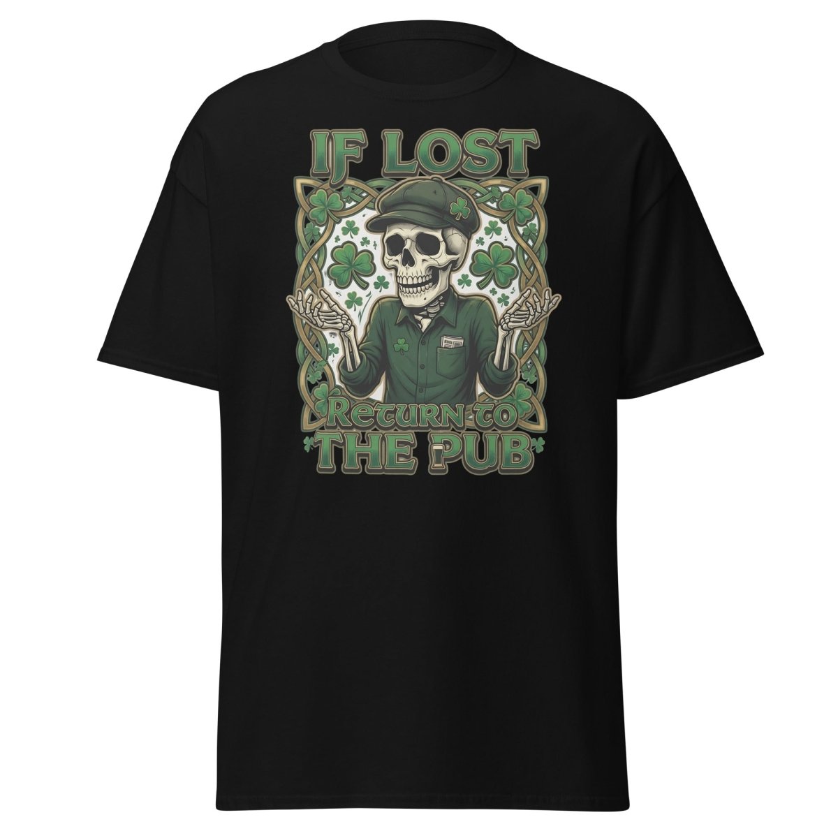 If Lost Return to the Pub Skeleton T-Shirt - Black - TeeRipple