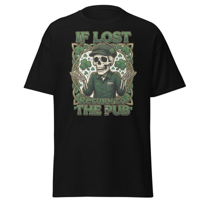 If Lost Return to the Pub Skeleton T-Shirt - Black - TeeRipple