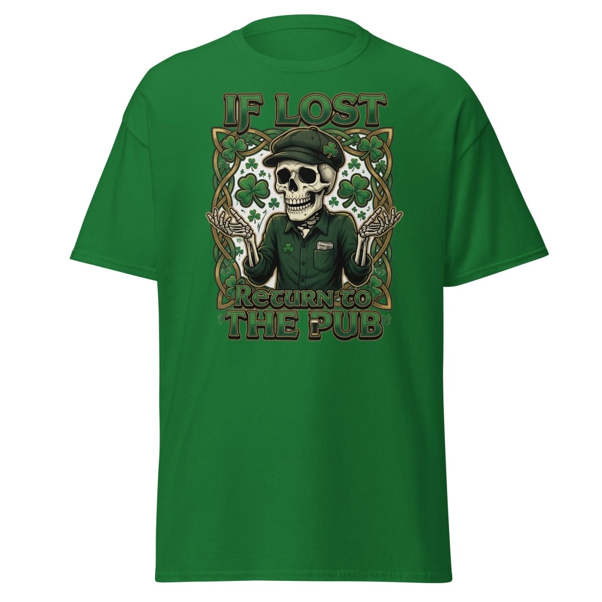 If Lost Return to the Pub Skeleton T-Shirt - Turf Green - TeeRipple