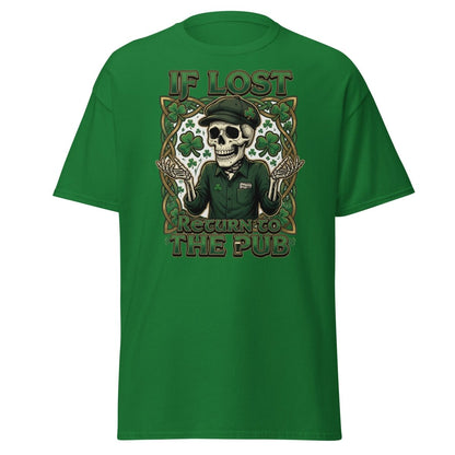 If Lost Return to the Pub Skeleton T-Shirt - Turf Green - TeeRipple