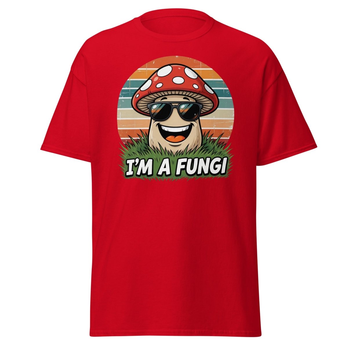 I'm A Fungi Funny Mushroom T-Shirt - Red - TeeRipple