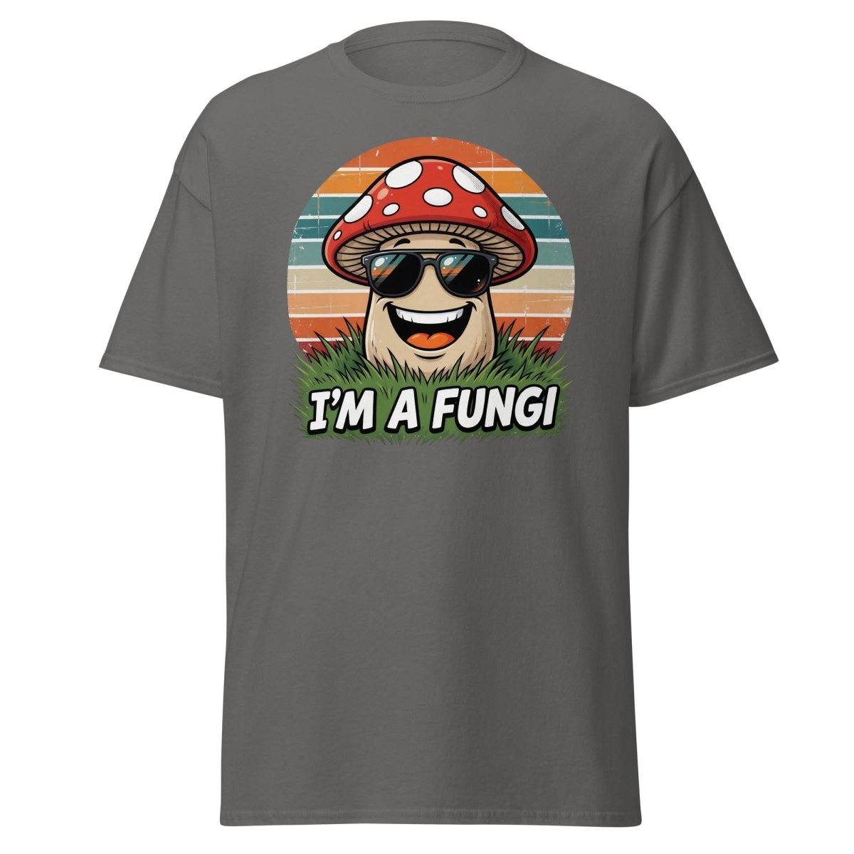 I'm A Fungi Funny Mushroom T-Shirt - Charcoal - TeeRipple