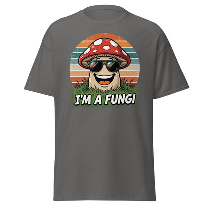 I'm A Fungi Funny Mushroom T-Shirt - Charcoal - TeeRipple