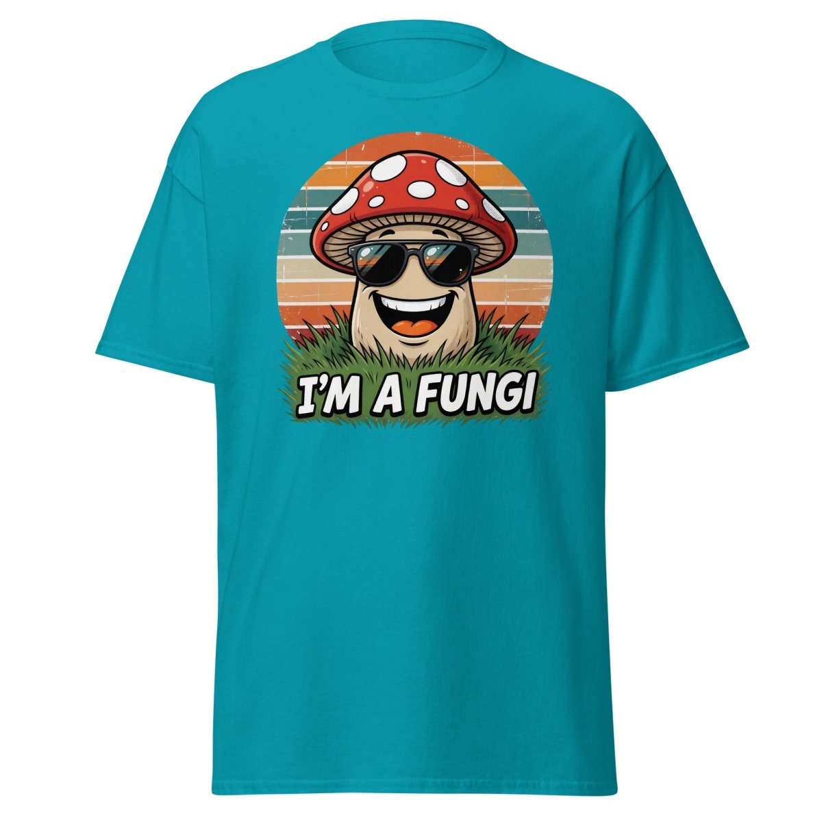 I'm A Fungi Funny Mushroom T-Shirt - Tropical Blue - TeeRipple