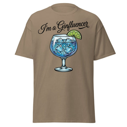 I'm a Ginfluencer T-Shirt - Funny Gin Cocktail Pun Tee - Brown Savana - TeeRipple