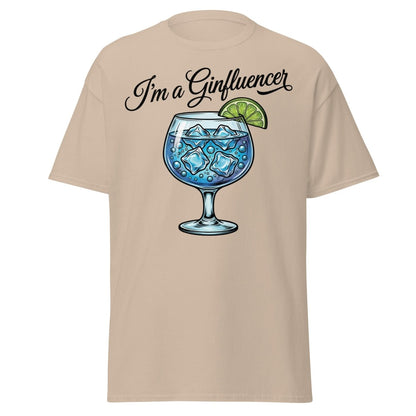 I'm a Ginfluencer T-Shirt - Funny Gin Cocktail Pun Tee - Sand - TeeRipple