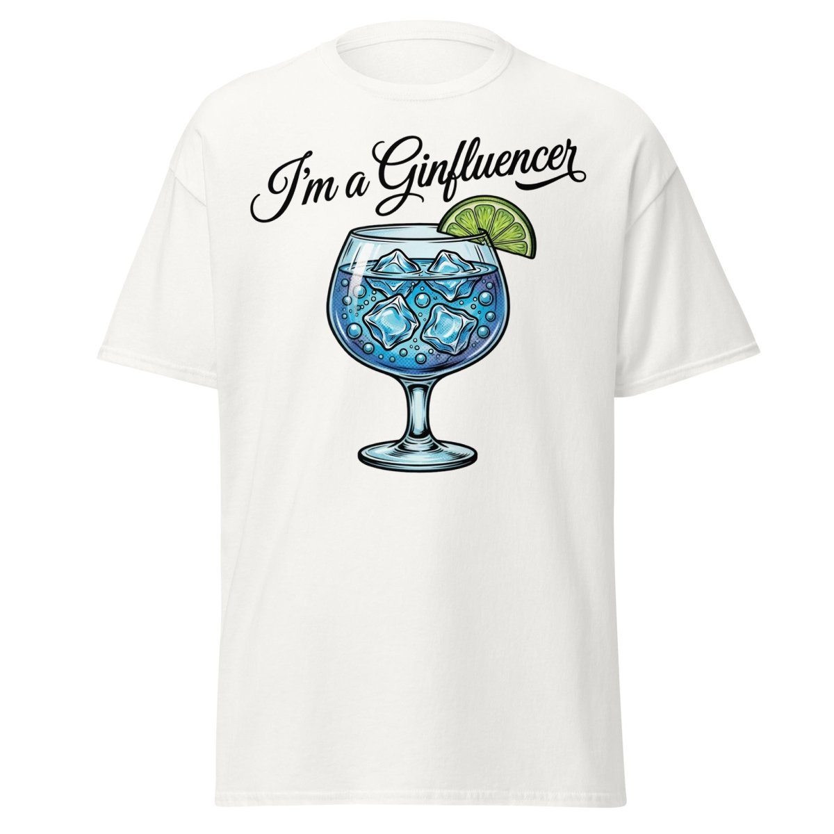 I'm a Ginfluencer T-Shirt - Funny Gin Cocktail Pun Tee - White - TeeRipple