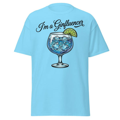 I'm a Ginfluencer T-Shirt - Funny Gin Cocktail Pun Tee - Sky - TeeRipple