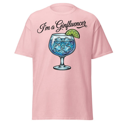 I'm a Ginfluencer T-Shirt - Funny Gin Cocktail Pun Tee - Light Pink - TeeRipple