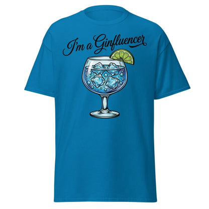 I'm a Ginfluencer T-Shirt - Funny Gin Cocktail Pun Tee - Sapphire - TeeRipple