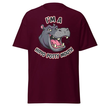 I'm a Hippo Potty Mouth Funny T-Shirt - Maroon - TeeRipple