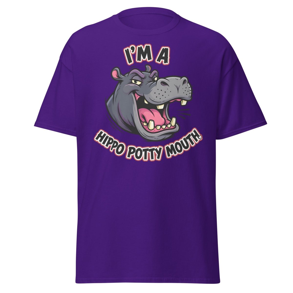 I'm a Hippo Potty Mouth Funny T-Shirt - Purple - TeeRipple