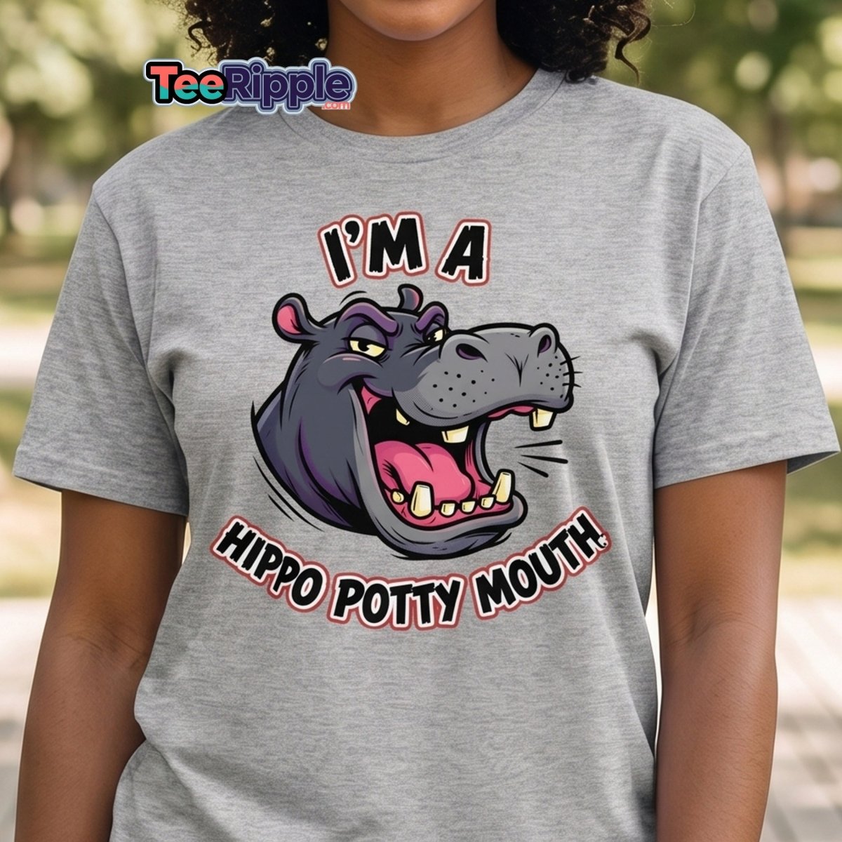 I'm a Hippo Potty Mouth Funny T-Shirt - Maroon - TeeRipple