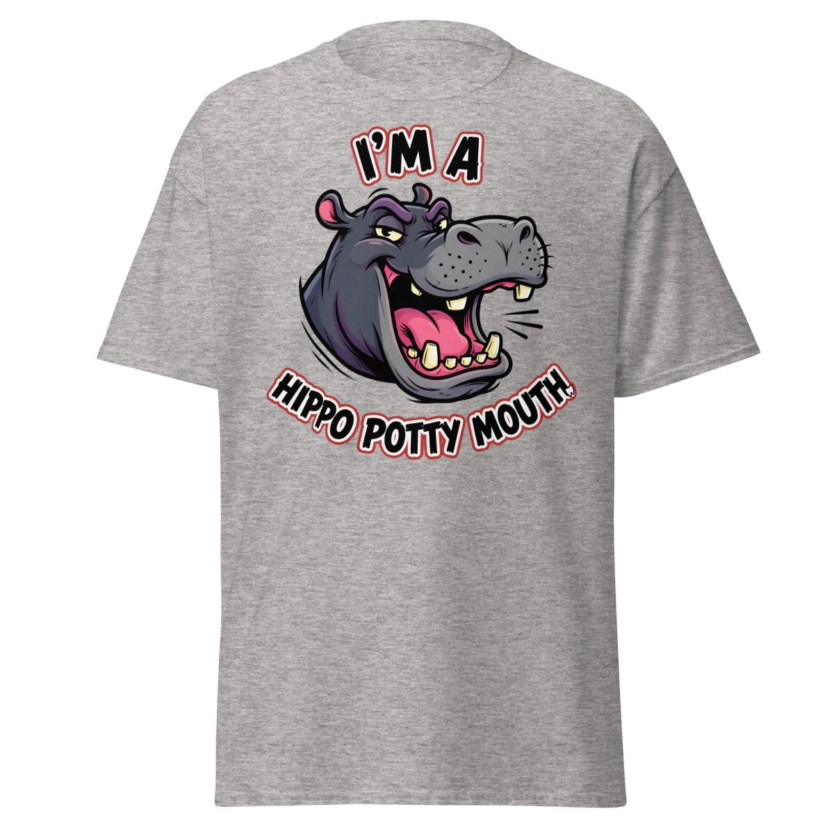 I'm a Hippo Potty Mouth Funny T-Shirt - Sport Grey - TeeRipple