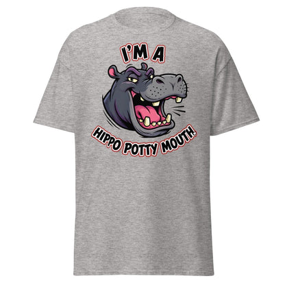 I'm a Hippo Potty Mouth Funny T-Shirt - Sport Grey - TeeRipple