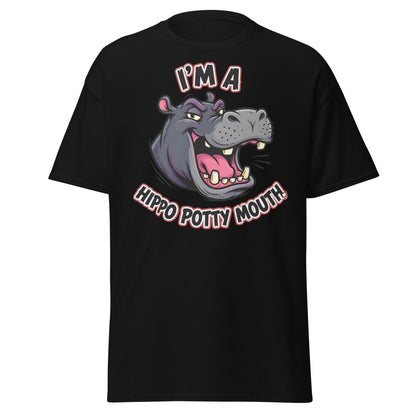 I'm a Hippo Potty Mouth Funny T-Shirt - Black - TeeRipple