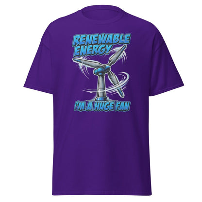 I'm a Huge Fan Renewable Energy Wind Turbine T-Shirt - Purple - TeeRipple