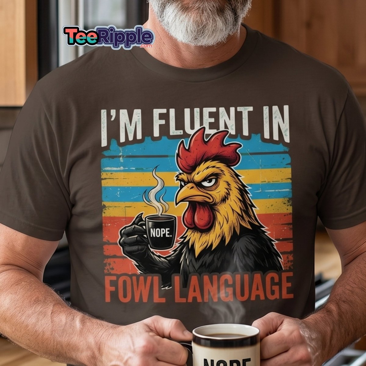 I'm Fluent in Fowl Language Rooster T-Shirt - Maroon - TeeRipple
