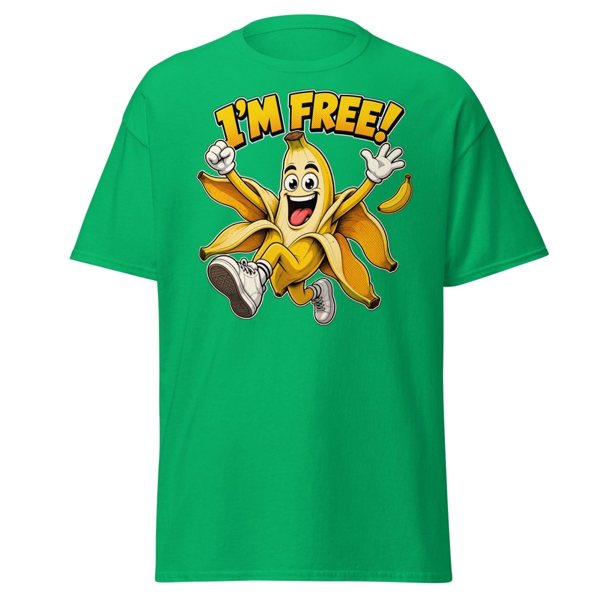 I’m Free Banana T-Shirt – Funny Comic Cartoon Graphic Tee - Irish Green - TeeRipple