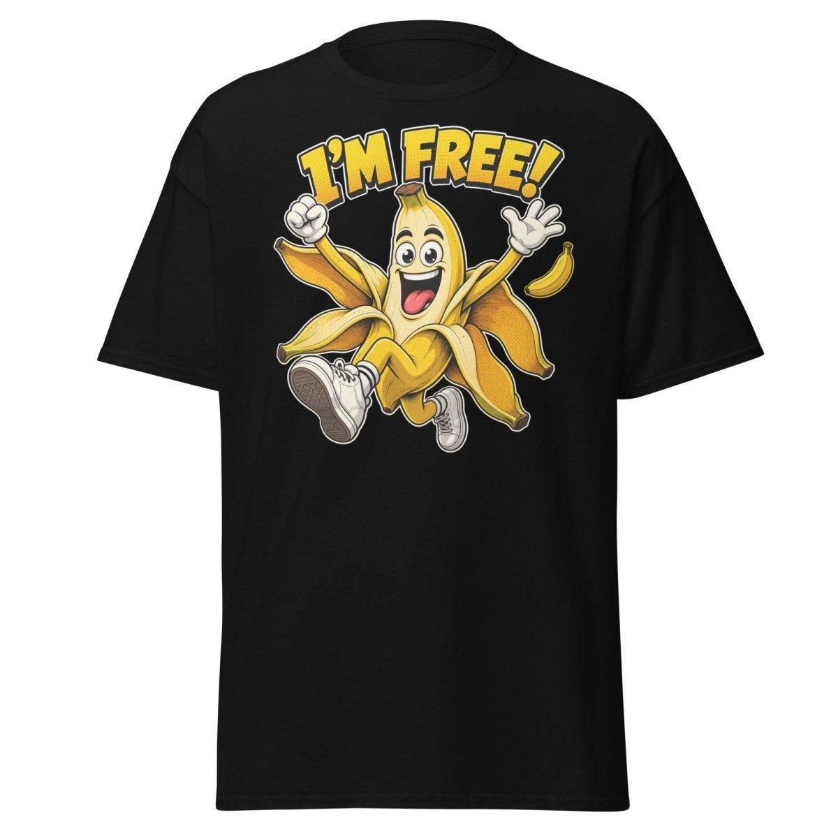 I’m Free Banana T-Shirt – Funny Comic Cartoon Graphic Tee - Black - TeeRipple