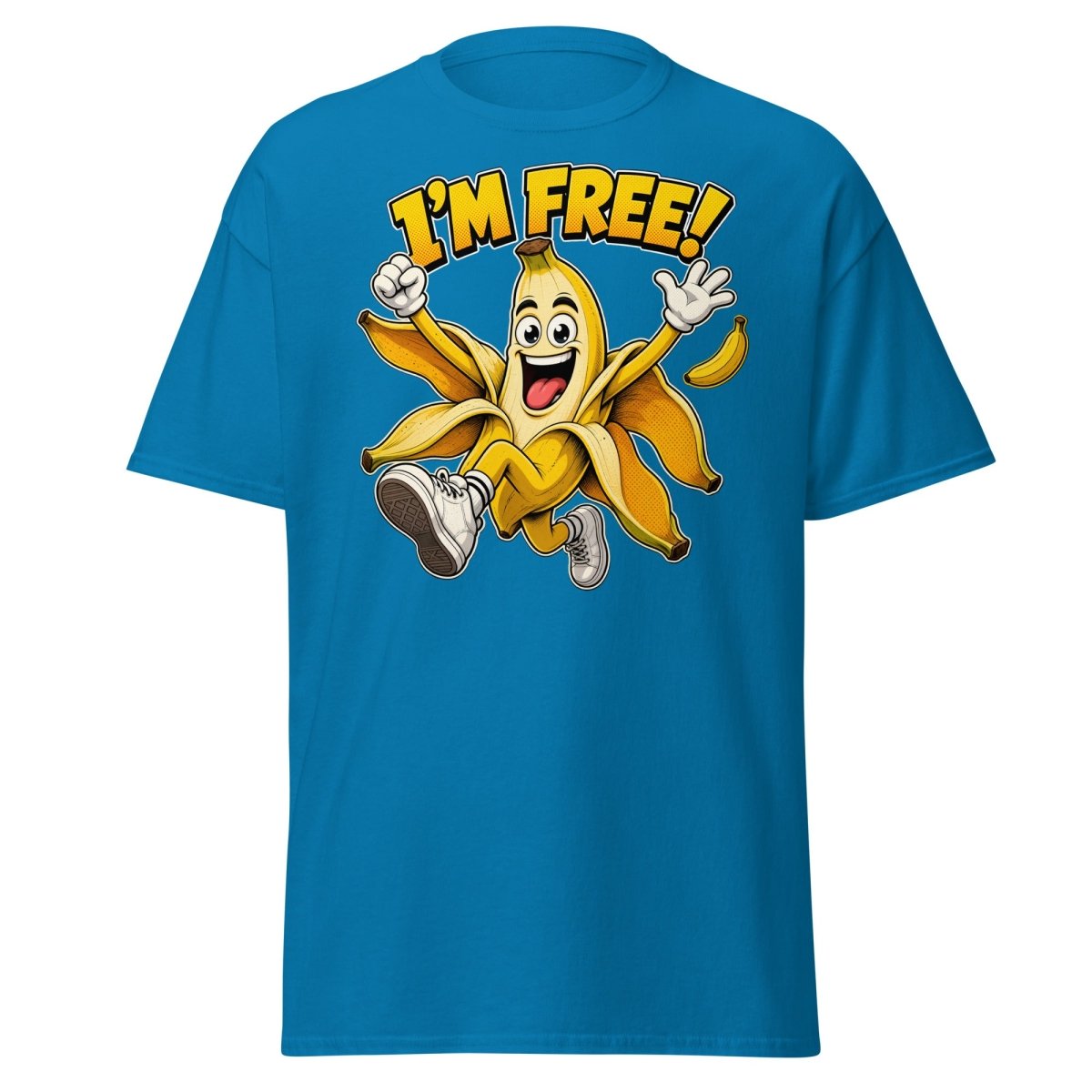 I’m Free Banana T-Shirt – Funny Comic Cartoon Graphic Tee - Sapphire - TeeRipple