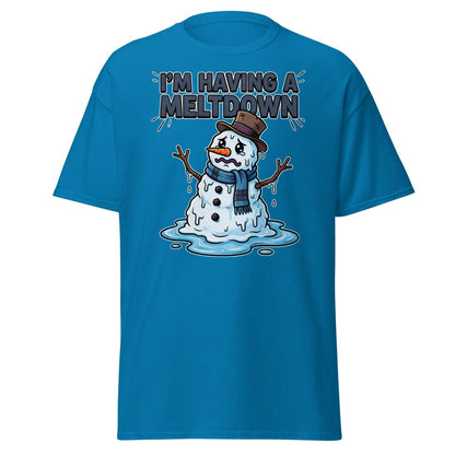 I'm Having a Meltdown Snowman T-Shirt - Funny Winter Tee - Sapphire - TeeRipple