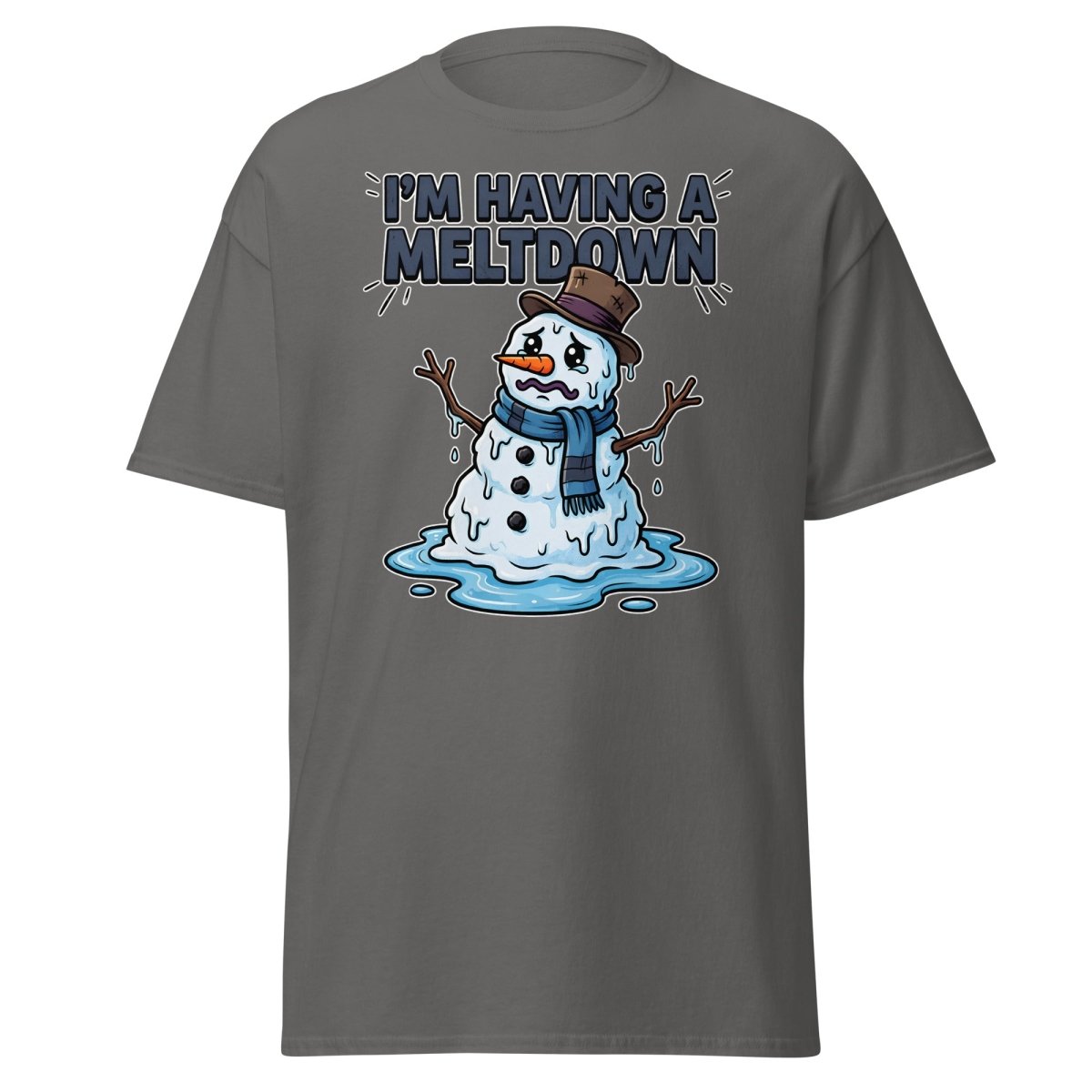 I'm Having a Meltdown Snowman T-Shirt - Funny Winter Tee - Charcoal - TeeRipple