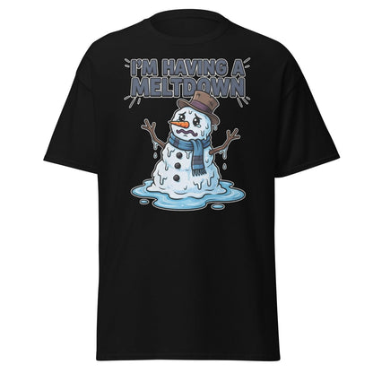 I'm Having a Meltdown Snowman T-Shirt - Funny Winter Tee - Black - TeeRipple