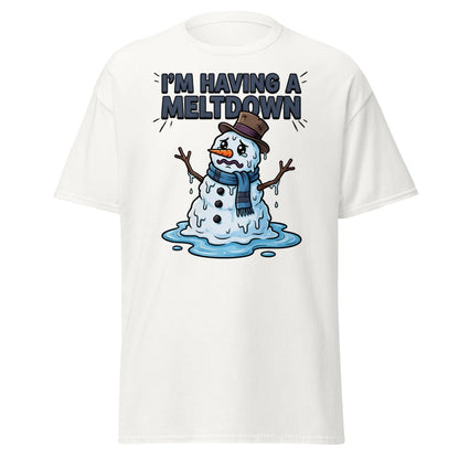 I'm Having a Meltdown Snowman T-Shirt - Funny Winter Tee - White - TeeRipple