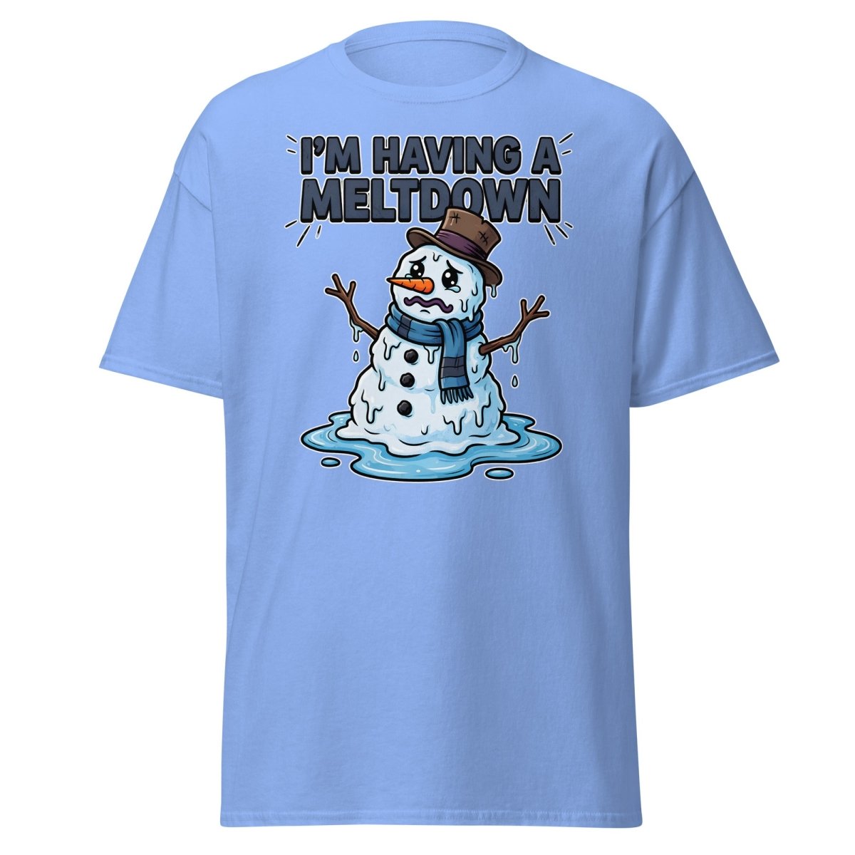 I'm Having a Meltdown Snowman T-Shirt - Funny Winter Tee - Carolina Blue - TeeRipple