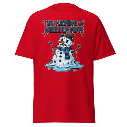 I'm Having a Meltdown Snowman T-Shirt - Funny Winter Tee - Red - TeeRipple