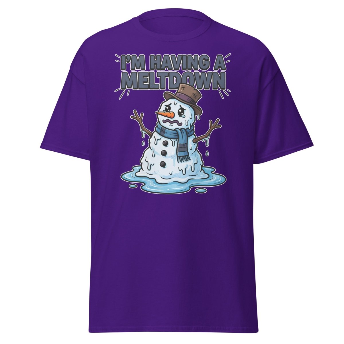 I'm Having a Meltdown Snowman T-Shirt - Funny Winter Tee - Purple - TeeRipple