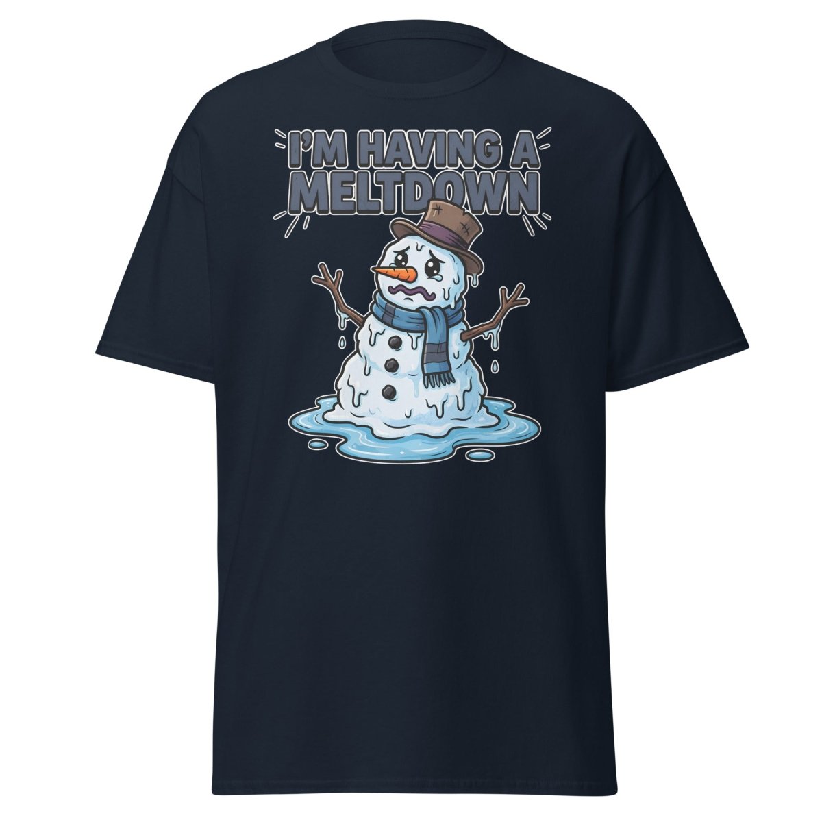 I'm Having a Meltdown Snowman T-Shirt - Funny Winter Tee - Navy - TeeRipple