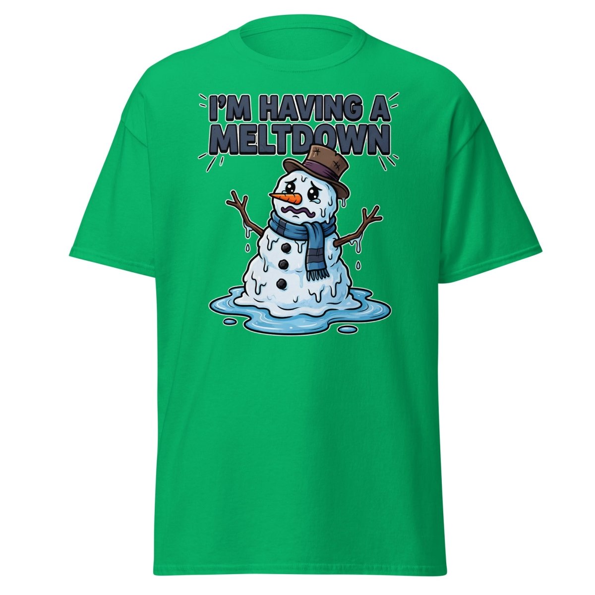 I'm Having a Meltdown Snowman T-Shirt - Funny Winter Tee - Irish Green - TeeRipple