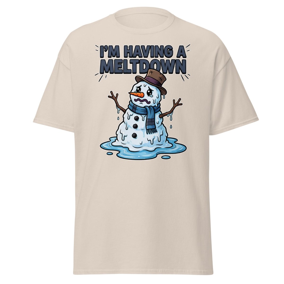 I'm Having a Meltdown Snowman T-Shirt - Funny Winter Tee - Natural - TeeRipple