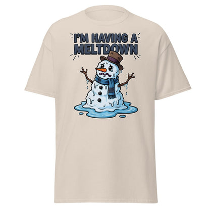 I'm Having a Meltdown Snowman T-Shirt - Funny Winter Tee - Natural - TeeRipple