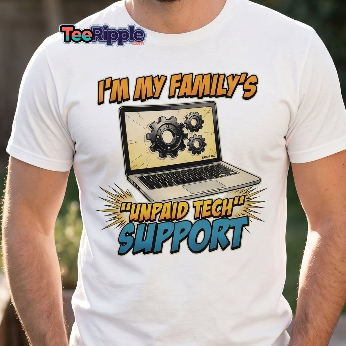 I'm My Family's Unpaid Tech Support Funny T-Shirt - Maroon - TeeRipple