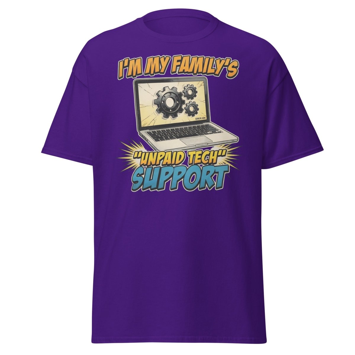 I'm My Family's Unpaid Tech Support Funny T-Shirt - Purple - TeeRipple