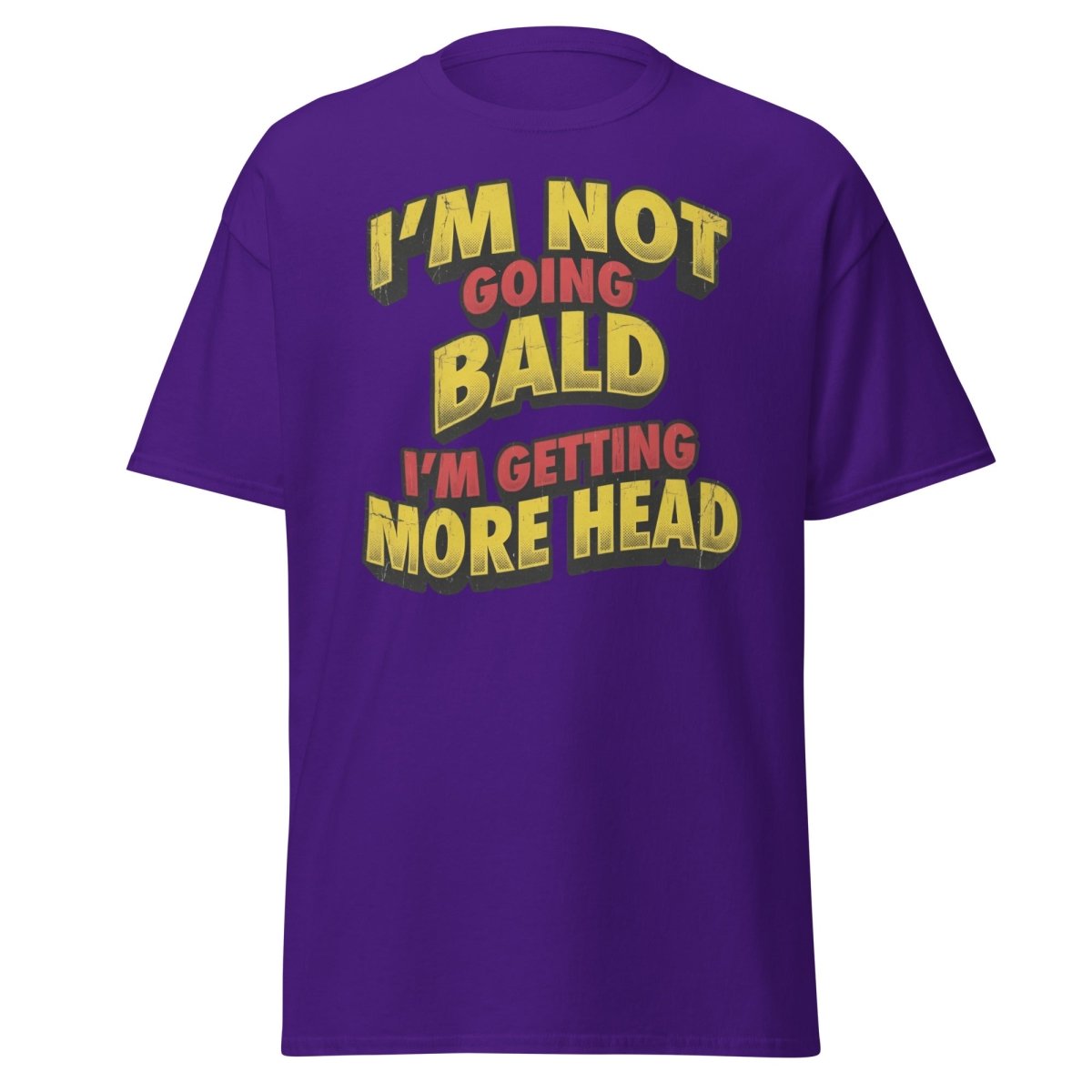 I'm Not Going Bald I'm Getting More Head T-Shirt | Funny Bald Joke Tee - Purple - TeeRipple