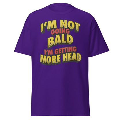 I'm Not Going Bald I'm Getting More Head T-Shirt | Funny Bald Joke Tee - Purple - TeeRipple