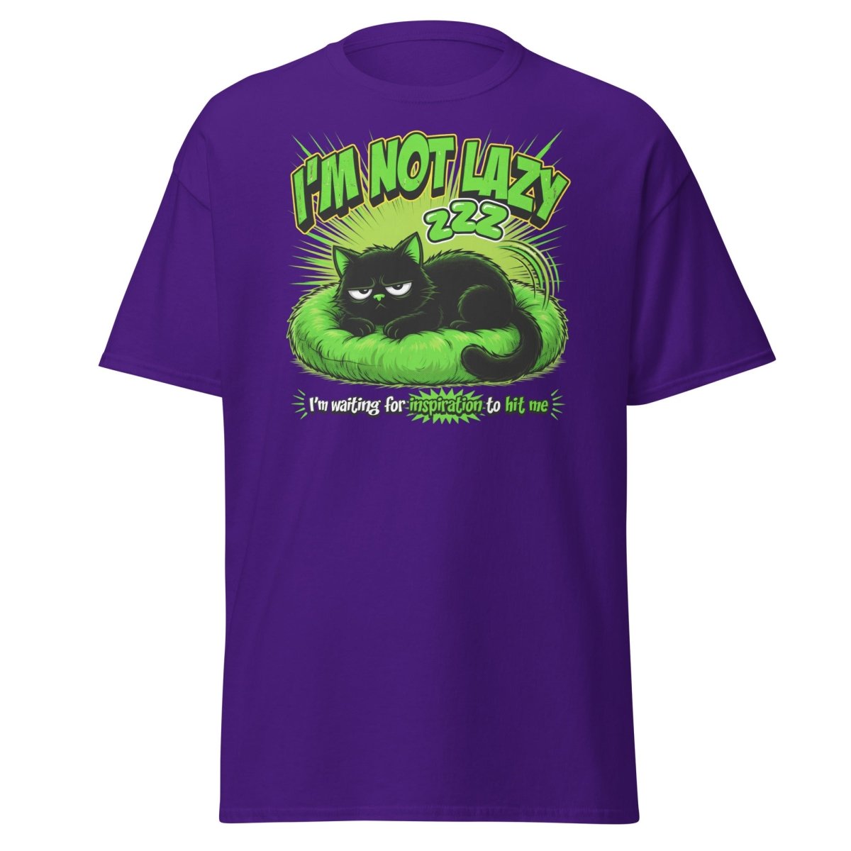 I'm Not Lazy Cat T-Shirt - Funny Lazy Inspiration Tee - Purple - TeeRipple