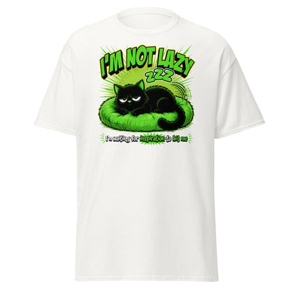 I'm Not Lazy Cat T-Shirt - Funny Lazy Inspiration Tee - White - TeeRipple