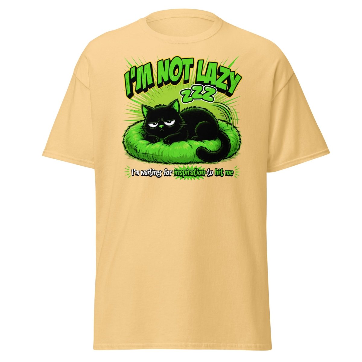 I'm Not Lazy Cat T-Shirt - Funny Lazy Inspiration Tee - Yellow Haze - TeeRipple