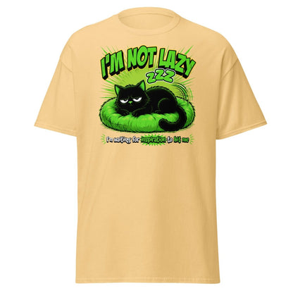 I'm Not Lazy Cat T-Shirt - Funny Lazy Inspiration Tee - Yellow Haze - TeeRipple