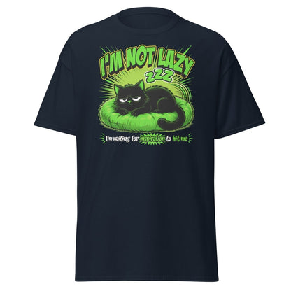 I'm Not Lazy Cat T-Shirt - Funny Lazy Inspiration Tee - Navy - TeeRipple