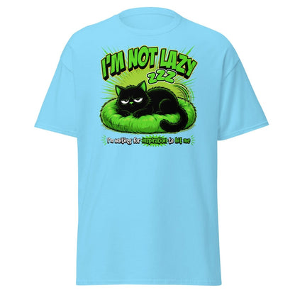 I'm Not Lazy Cat T-Shirt - Funny Lazy Inspiration Tee - Sky - TeeRipple