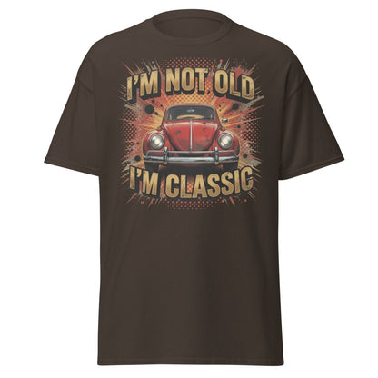 I'm Not Old I'm Classic Vintage Car T-Shirt | Funny Retro Tee - Dark Chocolate - TeeRipple