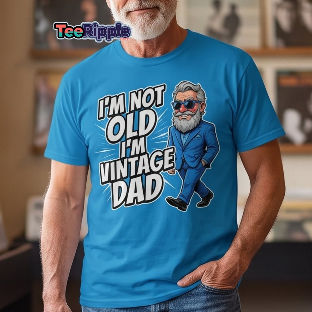 I'm Not Old I'm Vintage Dad Funny Dad T-Shirt - Maroon - TeeRipple