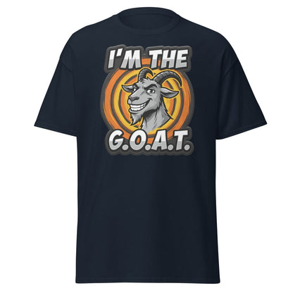 I'm The G.O.A.T. Funny Goat T-Shirt | Greatest Of All Time Tee - Navy - TeeRipple