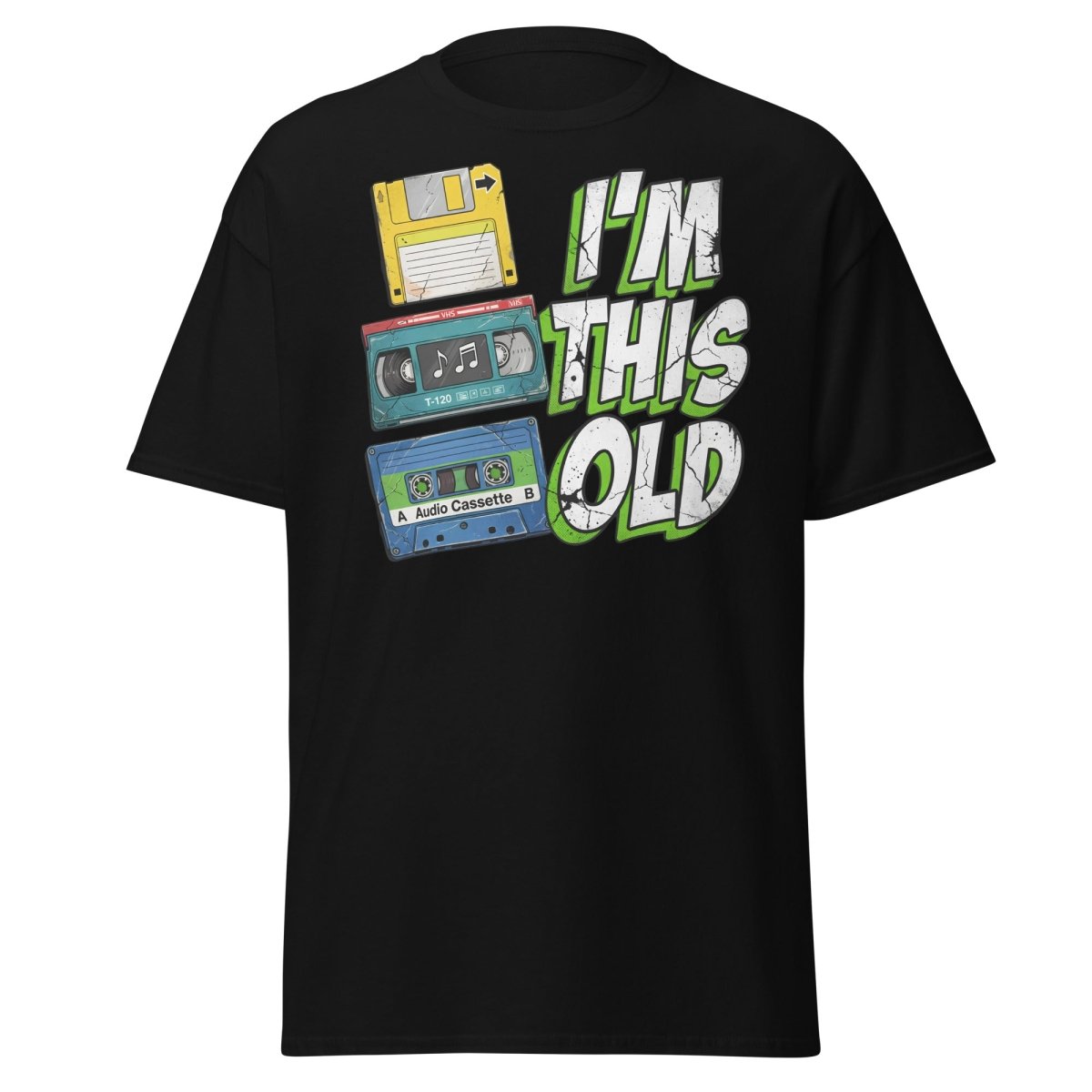 I'm This Old Retro Tech T-Shirt - 80s 90s Vintage Tee - Black - TeeRipple